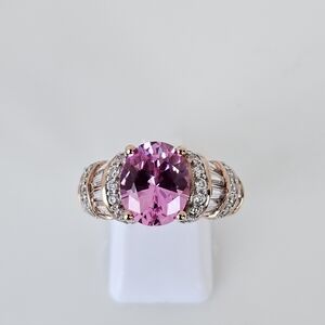Authentic Victoria Wieck Pink Topaz Ring With Absolute Gemstones 18k/925 Sz 7!